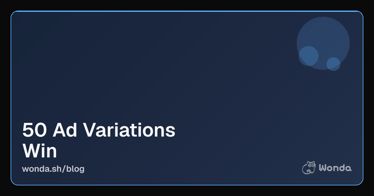 Dashboard showing dozens of ad creative variations being tested simultaneously across marketing platforms