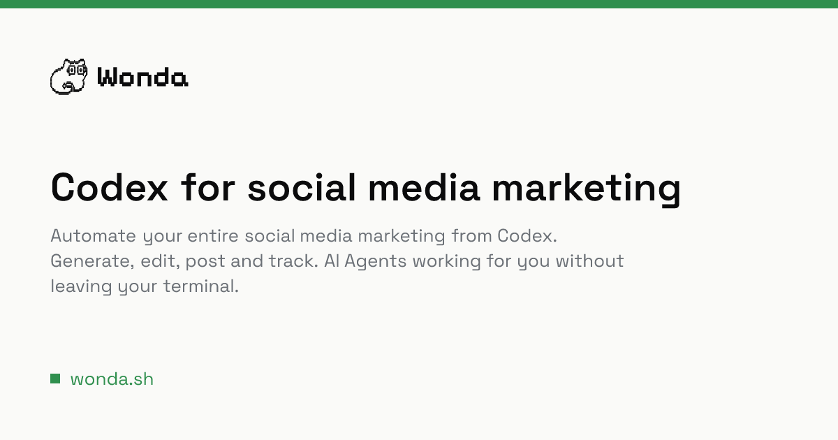 Codex for social media marketing — Wonda